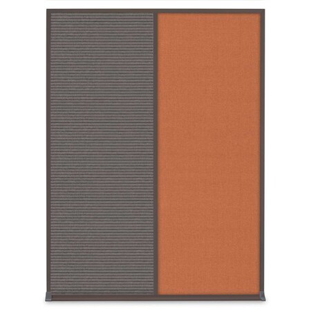 United Visual Products Single Door Radius Corkboard, 36"X36", W UV8002-WHITE-CINNABA